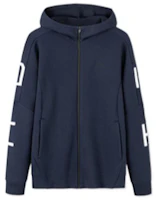 Anta Training Series Navy Blue Striped Zip-Up Fleece Sweatshirt for Men 152237720-3 Anta Training Series Navy Blue Striped Zip-Up Fleece Sweatshirt for Men 152237720-3