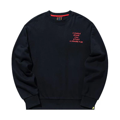 Anta Training Series Oversized Crewneck Sweatshirt Unisex - Dreamy Black 95937721-5