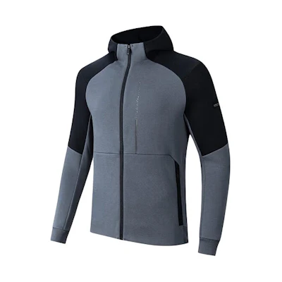 Anta Training Series Patchwork Letter Hoodie Jacket - Basic Black/Grey 152417705-4