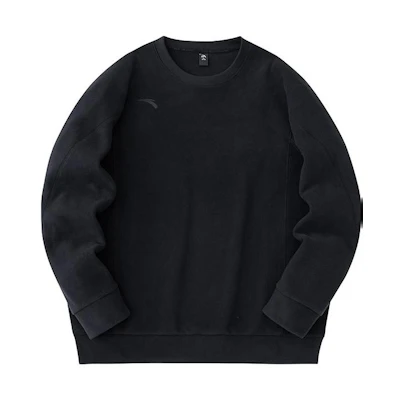 Anta Training Series Plain Crewneck Pullover Fleece Loose Sweatshirt 952347704-4