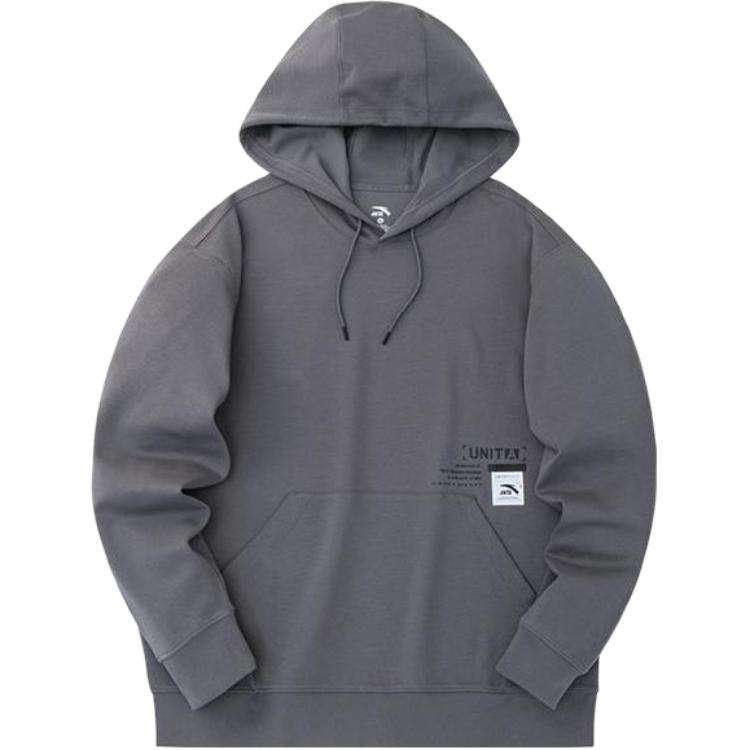 Anta Training Series Pullover Hoodie Smoke Blue Gray 152337716-3
