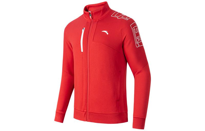 Anta Training Series Red Logo Zip-Up Fleece Jacket for Men 152247720-2