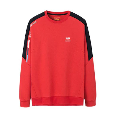 Anta Training Series Red Long-Sleeve Pullover with Logo Patch Design 952237715-2