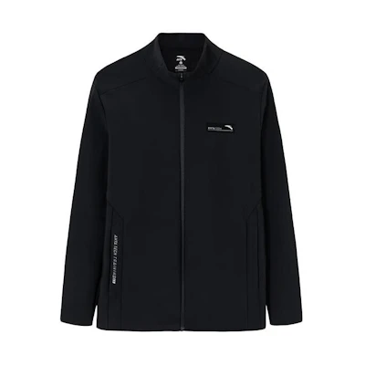 Anta Training Series Solid Black Zip-Up Sports Knit Jacket 152417707S-3