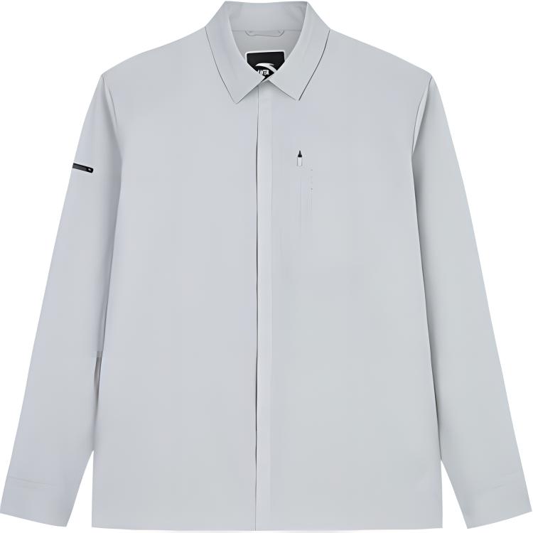 Anta Training Series Solid Color Chip Gray Long-Sleeve Jacket 952437605-5