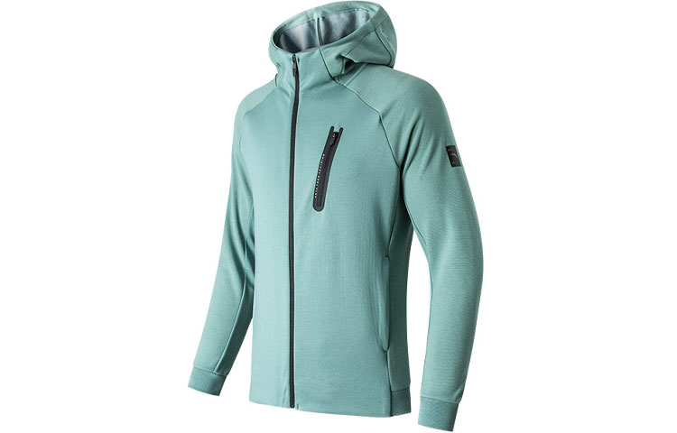 Anta Training Series Solid Color Hoodie Jacket - Green 152147711-3