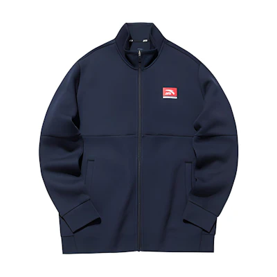 Anta Training Series Solid Color Logo Knit Standing Collar Jacket 152137711-2