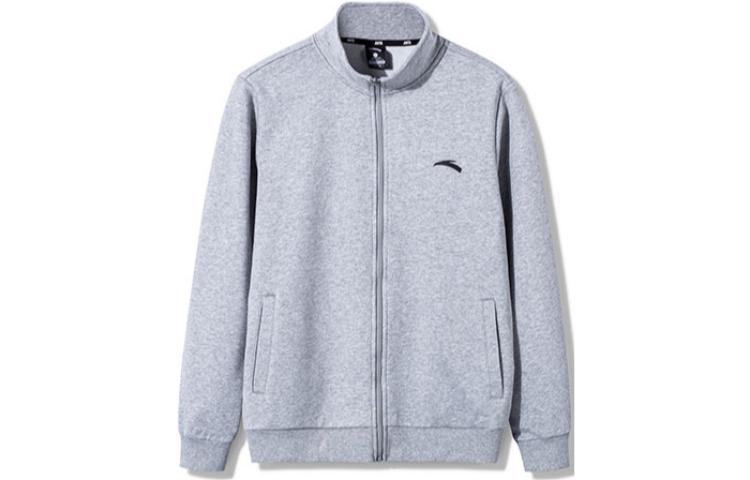 Anta Training Series Solid Color Logo Patch Zip-Up Sports Jacket 95838734-1