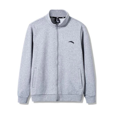 Anta Training Series Solid Color Logo Patch Zip-Up Sports Jacket 95838734-1