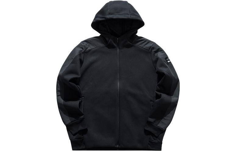 Anta Training Series Solid Color Zip-Up Hoodie Jacket Men’s Black 152047718-4