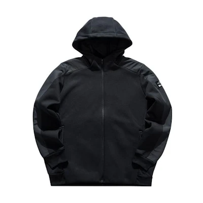 Anta Training Series Solid Color Zip-Up Hoodie Jacket Men’s Black 152047718-4