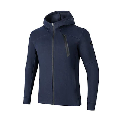 Anta Training Series Solid Color Zip Hoodie Jacket Men’s Midnight Blue 152317733-4