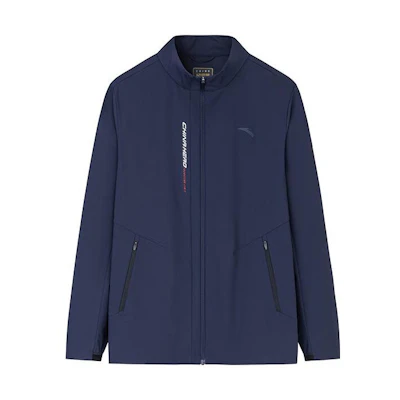 Anta Training Series Solid Zip-Up Jacket Blue Long Sleeve 152337623-1