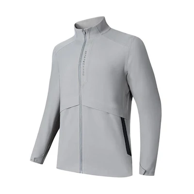 Anta Training Series Solid Zip-Up Jacket for Men in Serene Grey 152417603-2