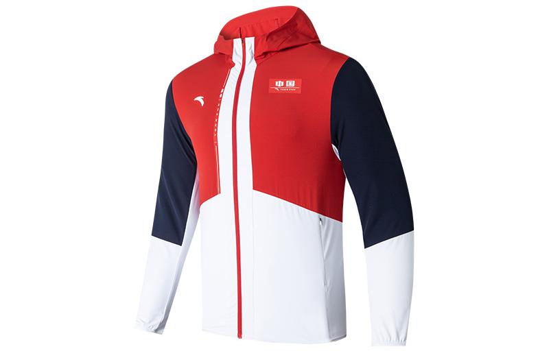 Anta Training Series SS22 Colorblock Logo Jacket Men’s Classic Red Autumn Edition 152227611-1