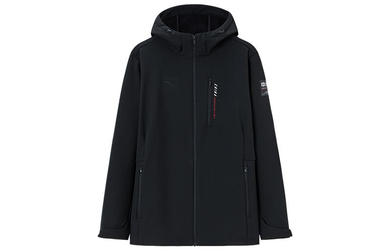Anta Training Series Thick Zip-Up Letter Hoodie Jacket - Basic Black 152347613-2
