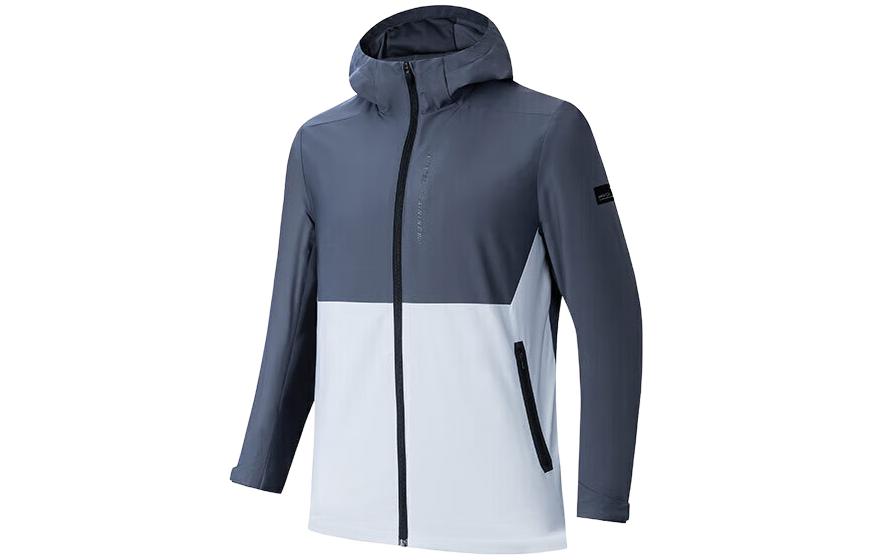 Anta Training Series Two-Tone Hooded Woven Outdoor Jacket Clay Gray 152417604S-2