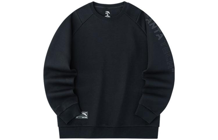 Anta Training Series Unisex Pullover Black Sweatshirt with Embroidered Logo 952237739-4