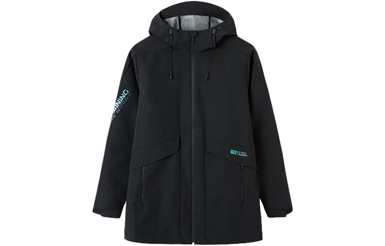 Anta Training Series Water-Resistant Hooded Jacket Black 952137602-2
