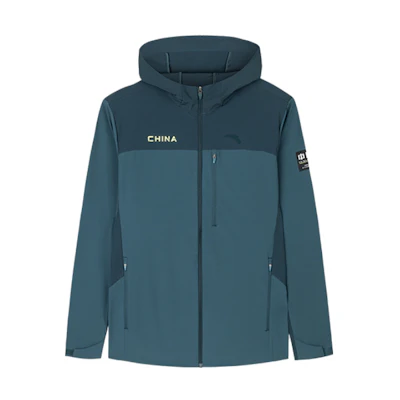Anta Training Series Water-Resistant Jacket - Pine Green/Sky Green 152437625-1