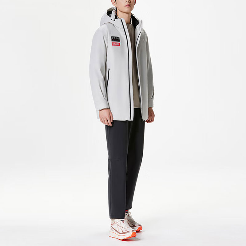 Lookbook 安踏訓練系列防水長版羽絨外套男款 - 冬季灰 152417909-1