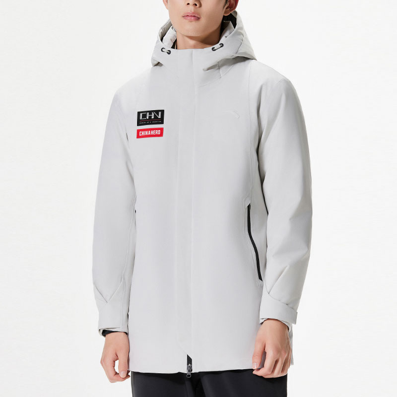 Shop 安踏訓練系列防水長版羽絨外套男款 - 冬季灰 152417909-1