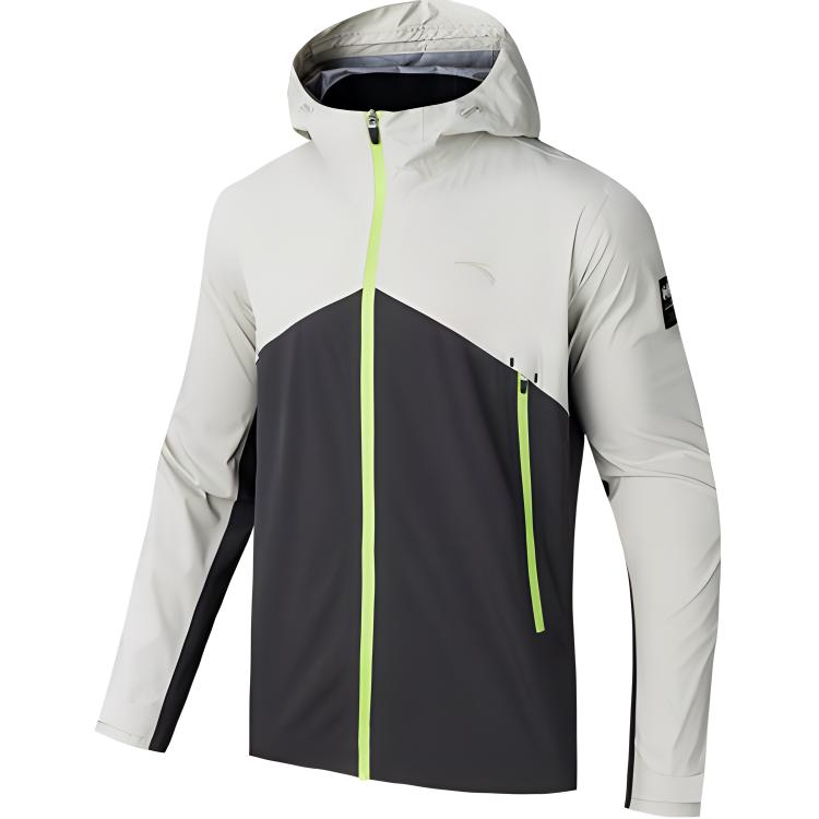 Anta Training Series Waterproof Windproof Hooded Outdoor Jacket - Gray 152437605-8