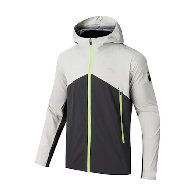 Anta Training Series Waterproof Windproof Hooded Outdoor Jacket - Gray 152437605-8