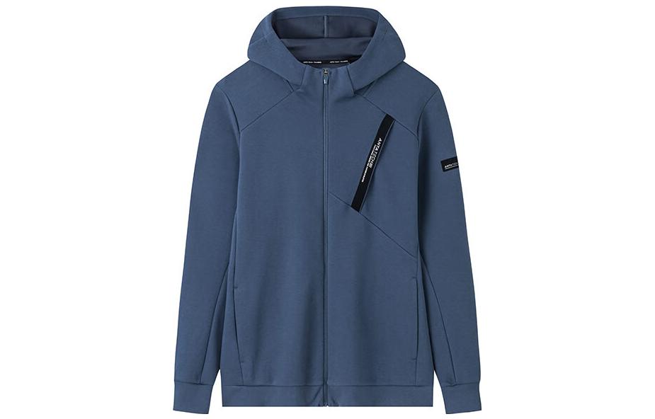 Anta Training Series Whale Blue Thick Knit Hoodie Jacket 152337709N-3