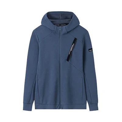 Anta Training Series Whale Blue Thick Knit Hoodie Jacket 152337709N-3
