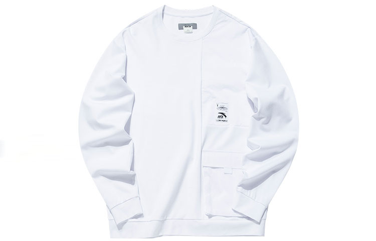 Anta Training Series White Crewneck Pullover Sweatshirt Casual Fit 152137733-1