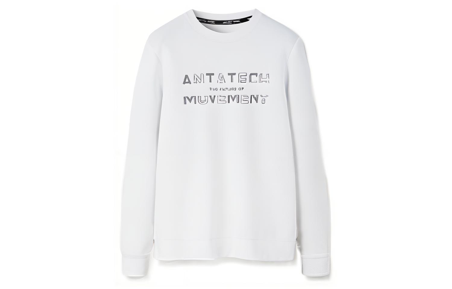 Anta Training Series White Logo Pullover Fleece Sweatshirt 152247702-1