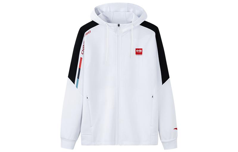 Anta Training Series White Logo Zip Hoodie 952237718-1