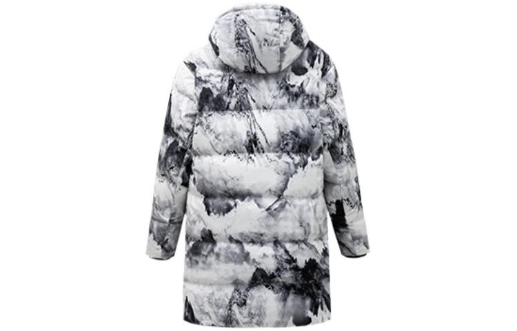 Lookbook 안타 트레이닝 화이트 로고 프린트 집업 롱패딩 후드 재킷 유니섹스 152317901-1