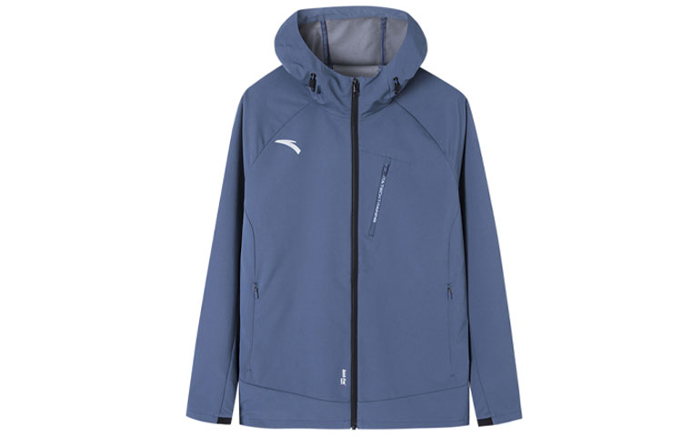 Anta Training Series Windbreaker Jacket with Hood Logo - Blue 952137601-1