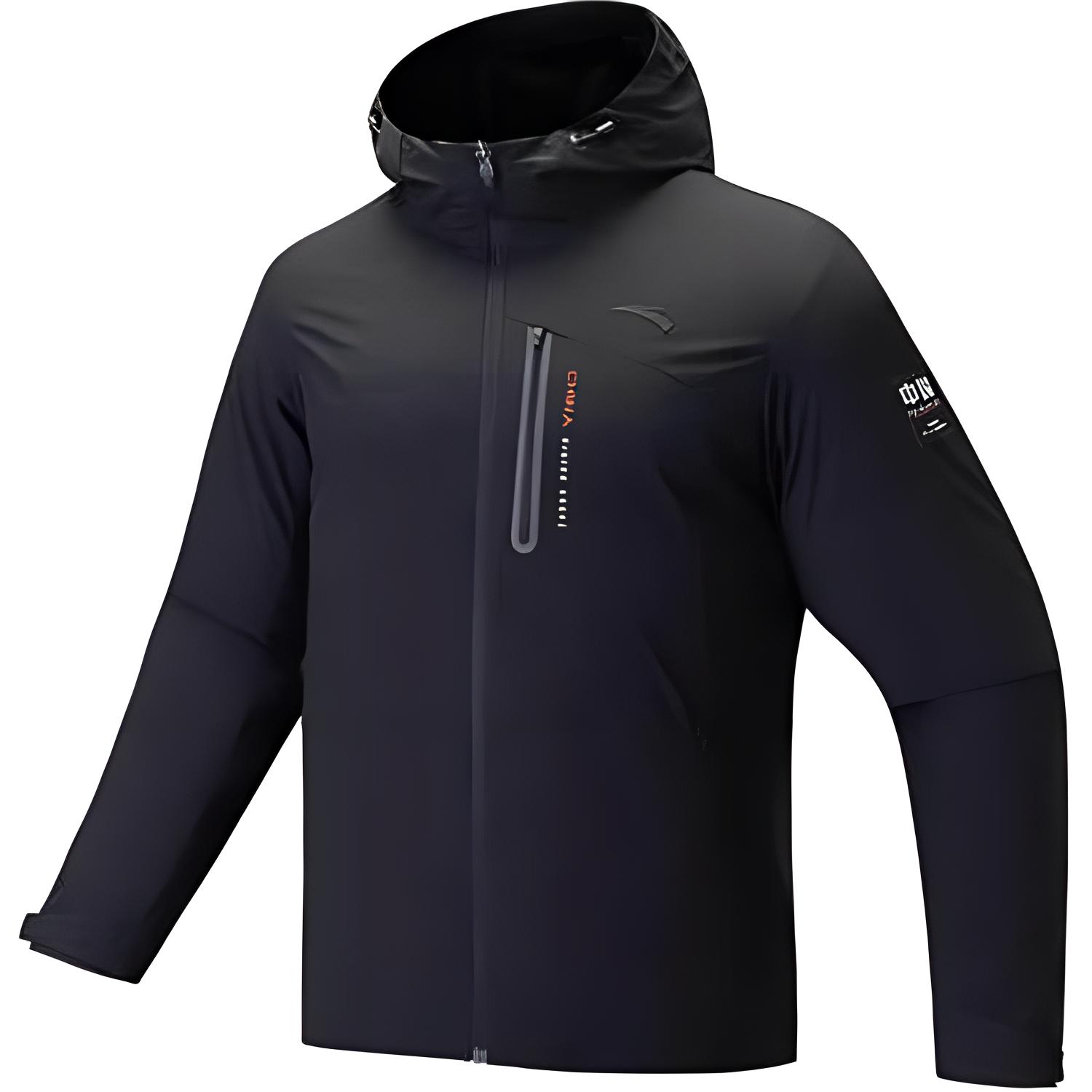 Anta Training Series Windproof Hooded Logo Jacket - Basic Black 152447617N-4