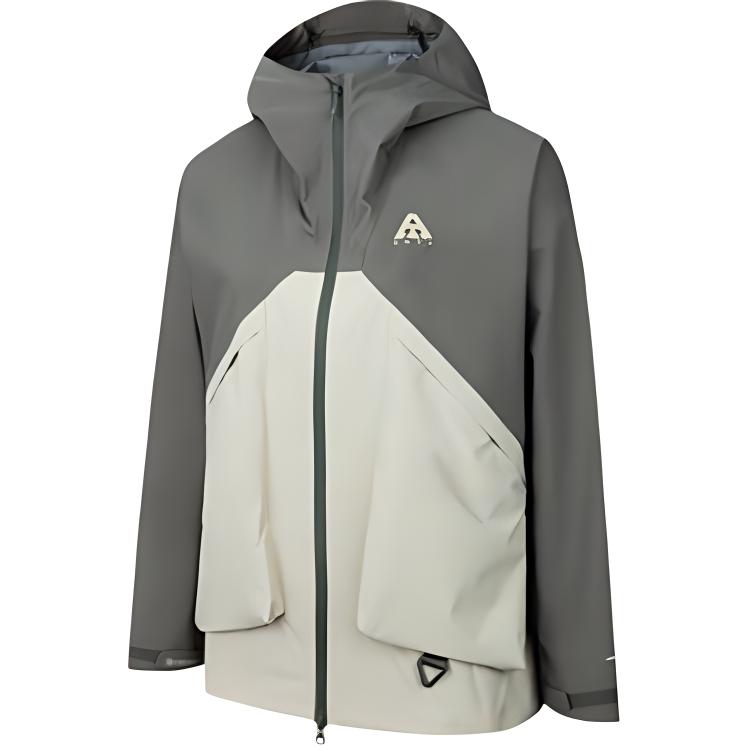Anta Training Series Windproof Jacket Unisex - Deep Olive/Beige for Hiking & Urban Use 962437602-2