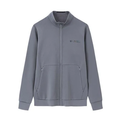 Anta Training Series Zip-Up Fleece Jacket in Smoke Blue-Gray AT952337708-1