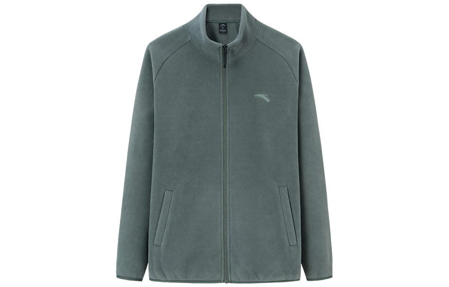 Anta Training Series Zipper Fleece Jacket for Men - Aquatic Green 952347706-1