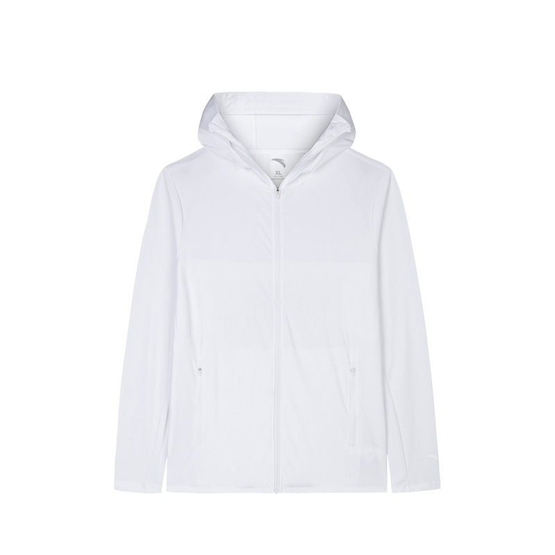 Anta Training V-Neck Hoodie Full-Zip Jacket Pure White 152437732U-2