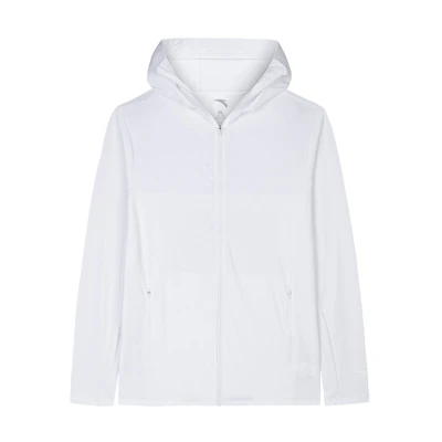 Anta Training V-Neck Hoodie Full-Zip Jacket Pure White 152437732U-2