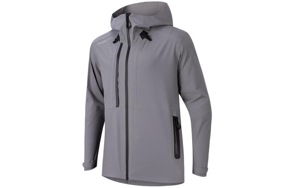 Anta Training Waterproof Windproof Breathable Hooded Jacket - Grey 952247612-3