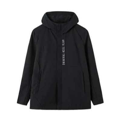 Anta Training Windproof Hooded Jacket Black Casual Series 152217606-3