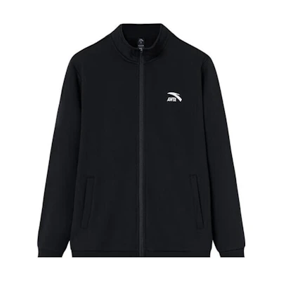 Anta Training Zip-Up Fleece Jacket - Solid Black 952357702-3