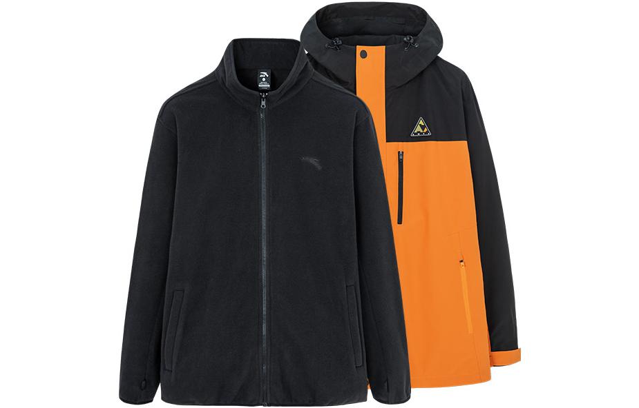 Anta Two-Piece Hooded Waterproof Thermal Jacket - Orange 152246604-2