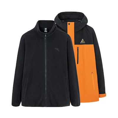 Anta Two-Piece Hooded Waterproof Thermal Jacket - Orange 152246604-2