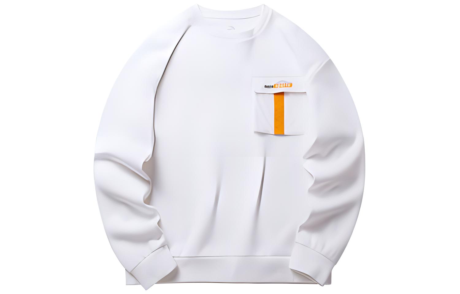 Anta Unisex Back Print Crewneck Long Sleeve Sweatshirt White 152218710-1