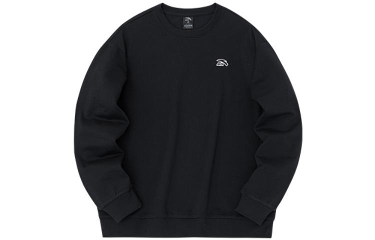 Anta Unisex Basic Black Crewneck Pullover Sweatshirt - Lifestyle Series 972348710-6