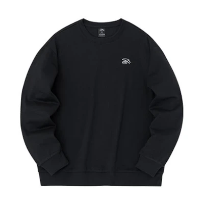 Anta Unisex Basic Black Crewneck Pullover Sweatshirt - Lifestyle Series 972348710-6