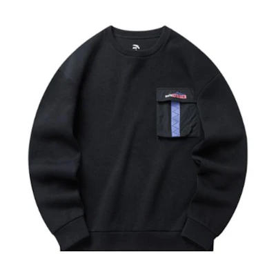 Anta Unisex Black Crewneck Long-Sleeve Sweatshirt with Back Print Design 152218710-2